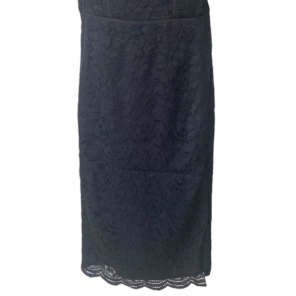 Diane Von Furstenberg Lace Dress Mini Cocktail Strapless Sheath Size 0 Black - Picture 9 of 17